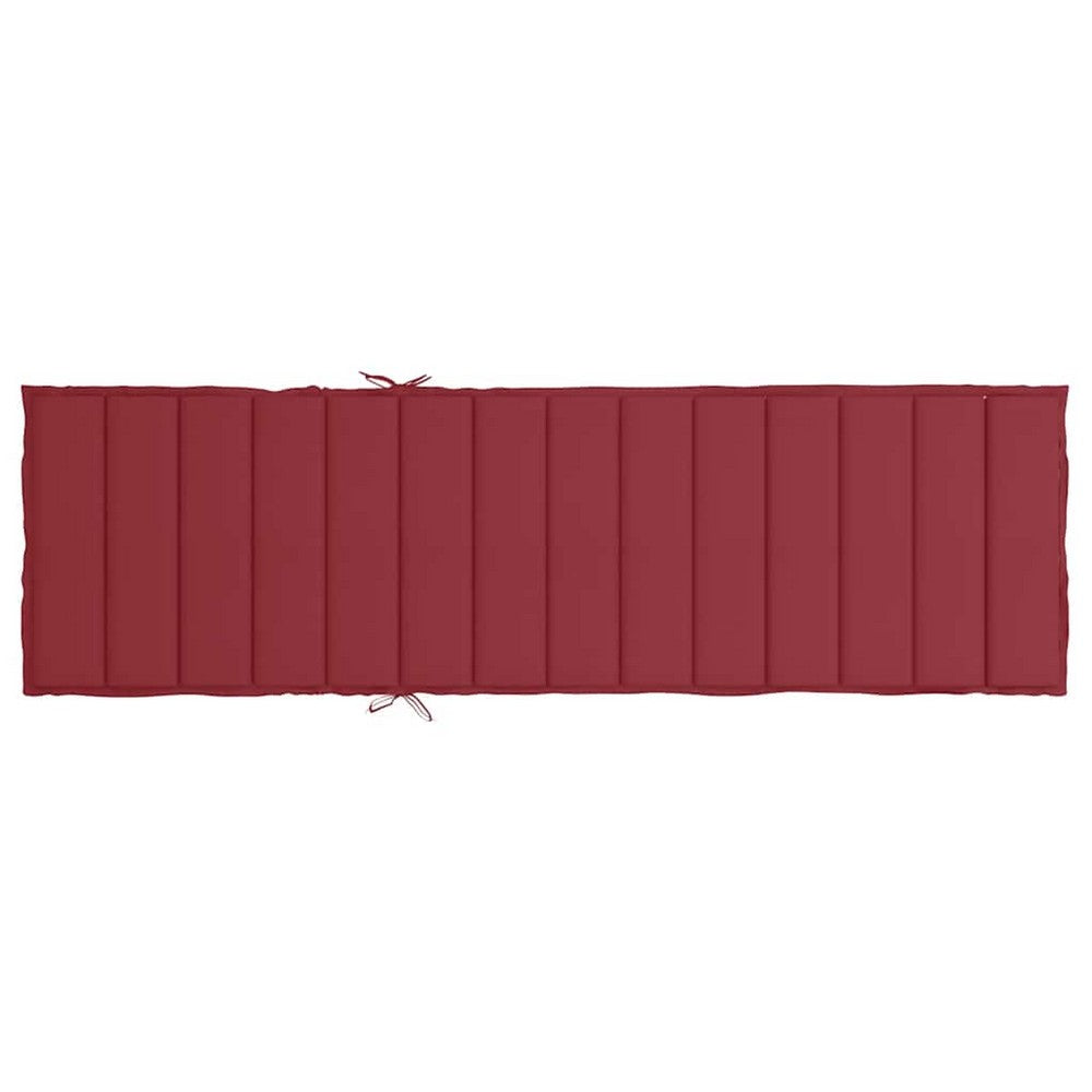 Sally Outdoor Sun-Lounger Cushion | Non-Slip Design | Red Oxford Fabric