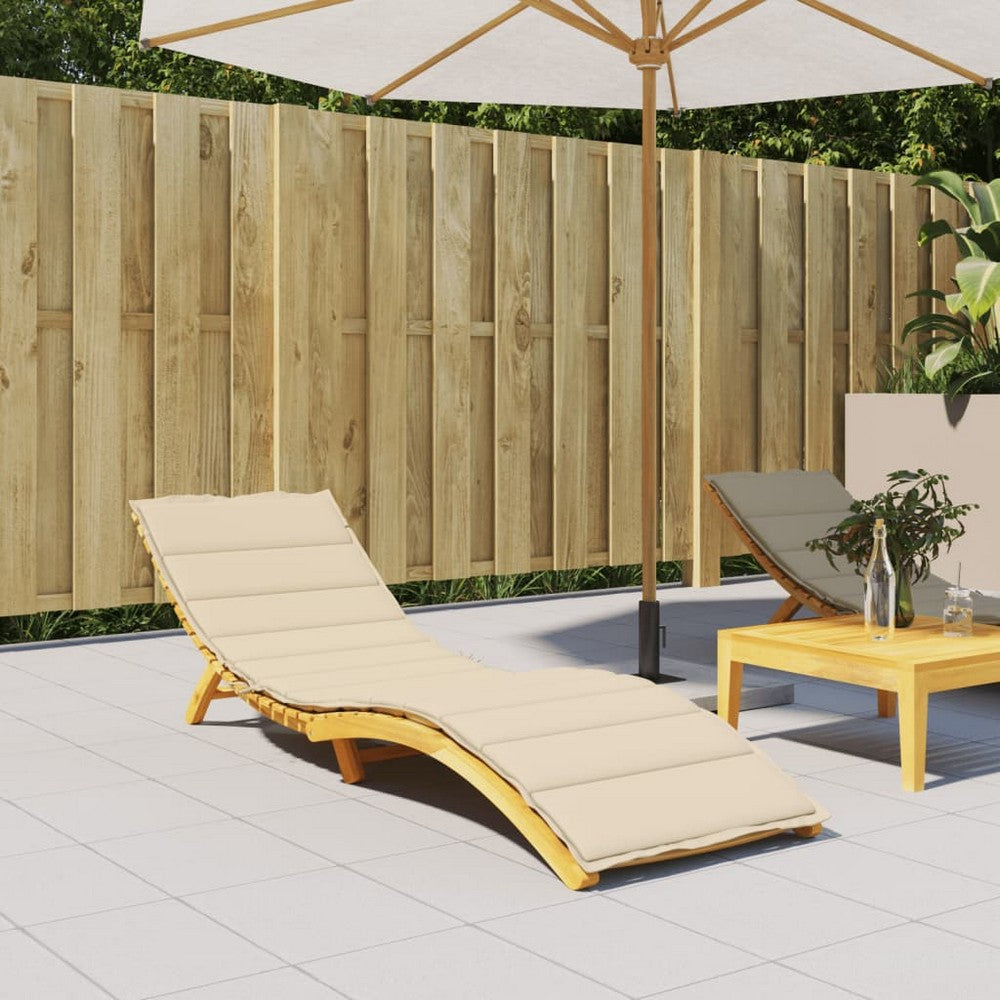 Sally Patio Sun-Lounger Cushion | Non-Slip Design | Beige Oxford Fabric
