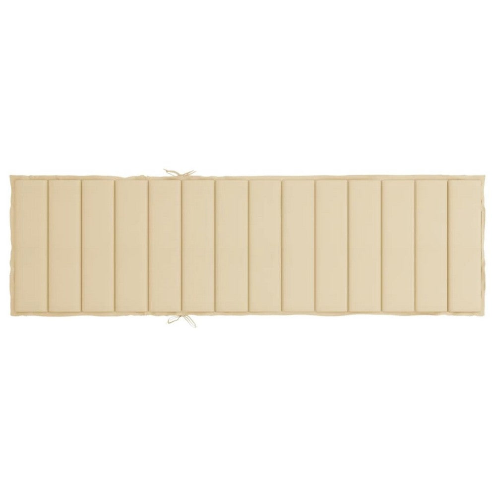 Sally Patio Sun-Lounger Cushion | Non-Slip Design | Beige Oxford Fabric