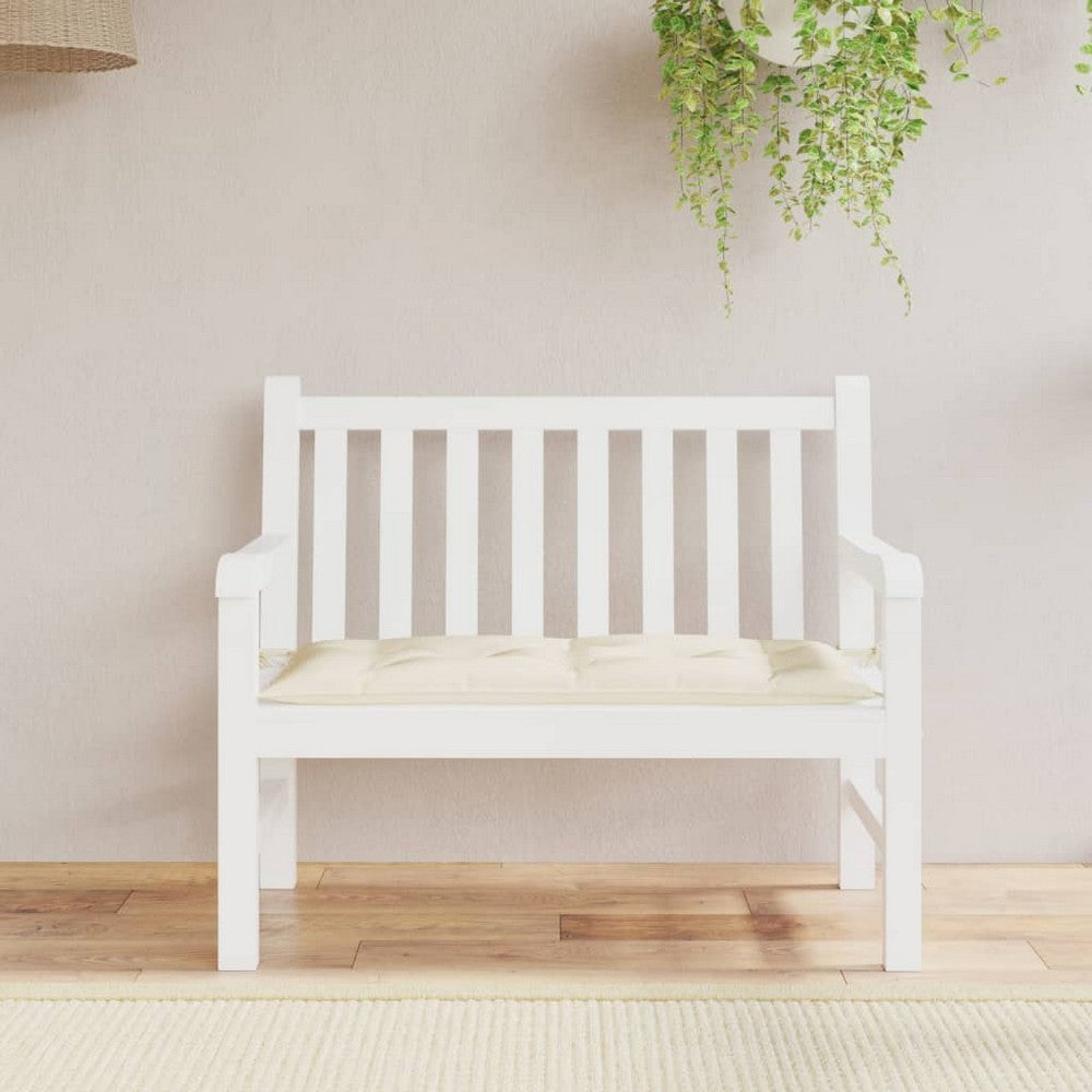 Kyra Garden Bench Cushion | Non-Slip Design | Cream-White Oxford Fabric