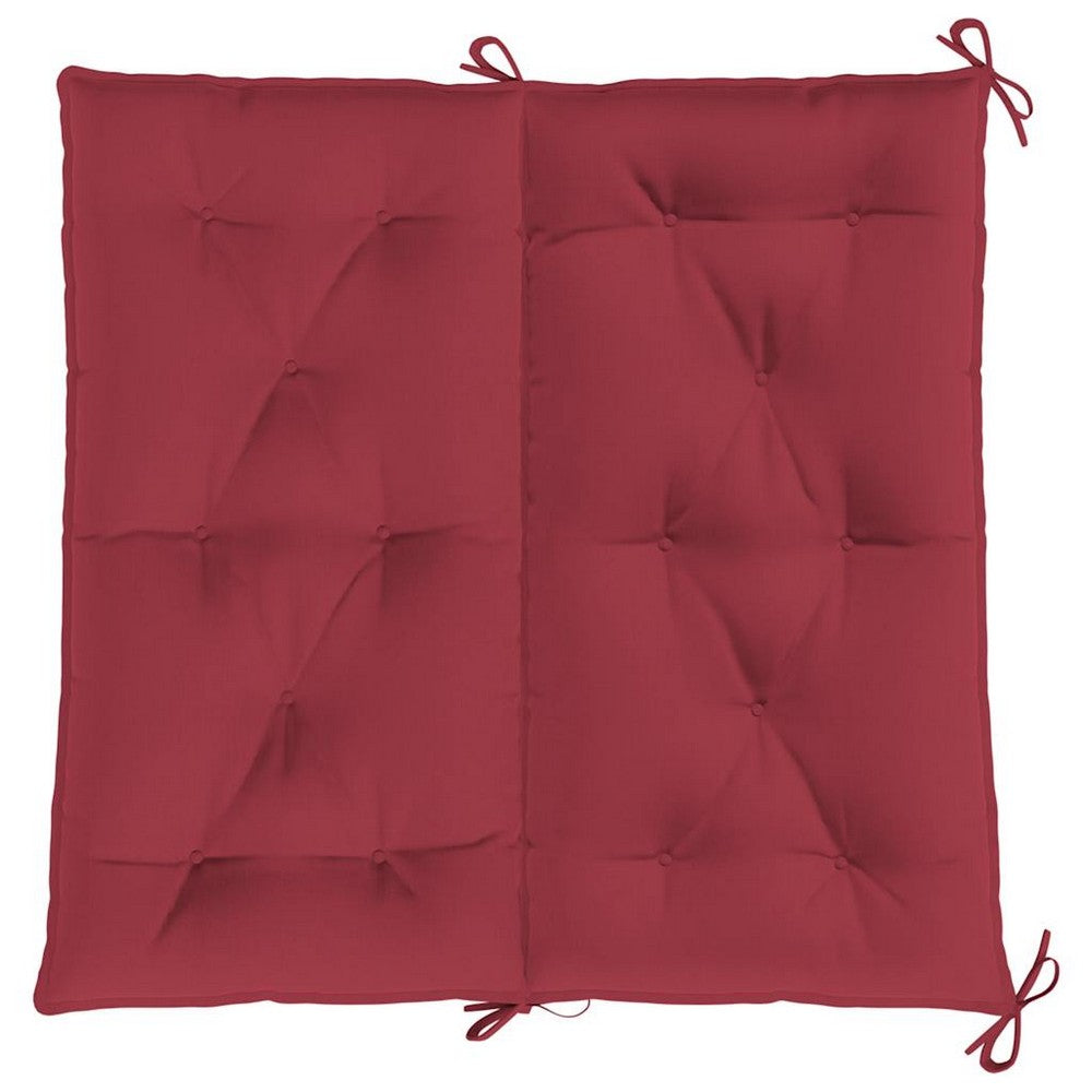 Maya Garden Non-Slip Bench Cushion | Set of 2 | Wine Red Oxford Fabric
