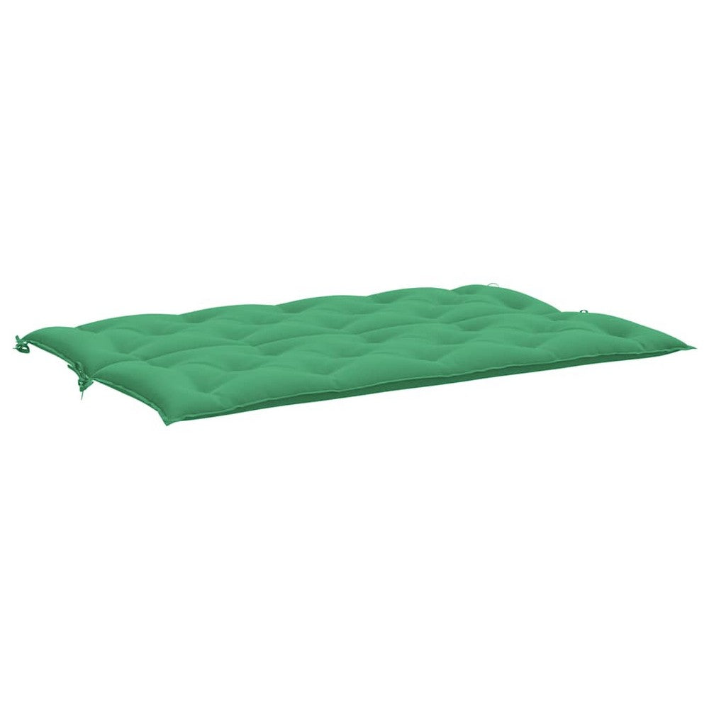 Rico Garden Bench Cushion | Set of 2 | Green Button Tufted Oxford Fabric