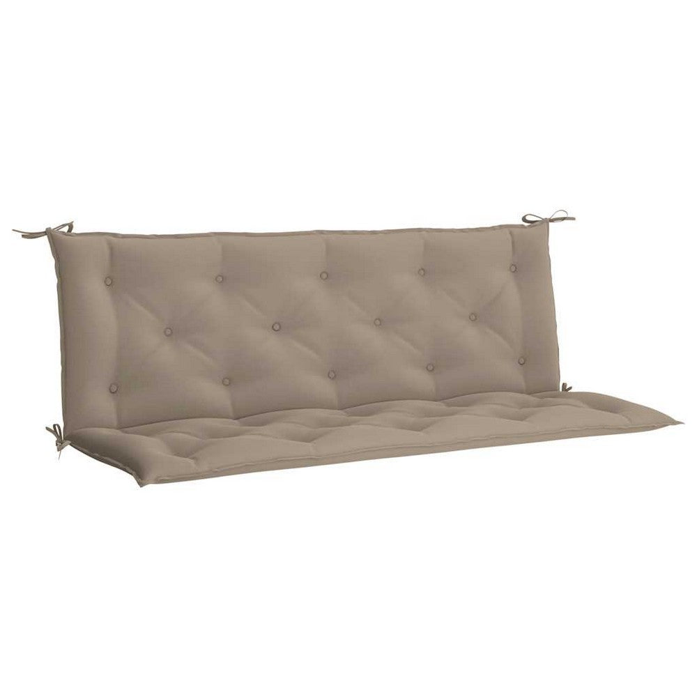 Rico Garden Bench Cushion | Set of 2 | Taupe Button Tufted Oxford Fabric