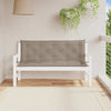 Rico Garden Bench Cushion | Set of 2 | Taupe Button Tufted Oxford Fabric
