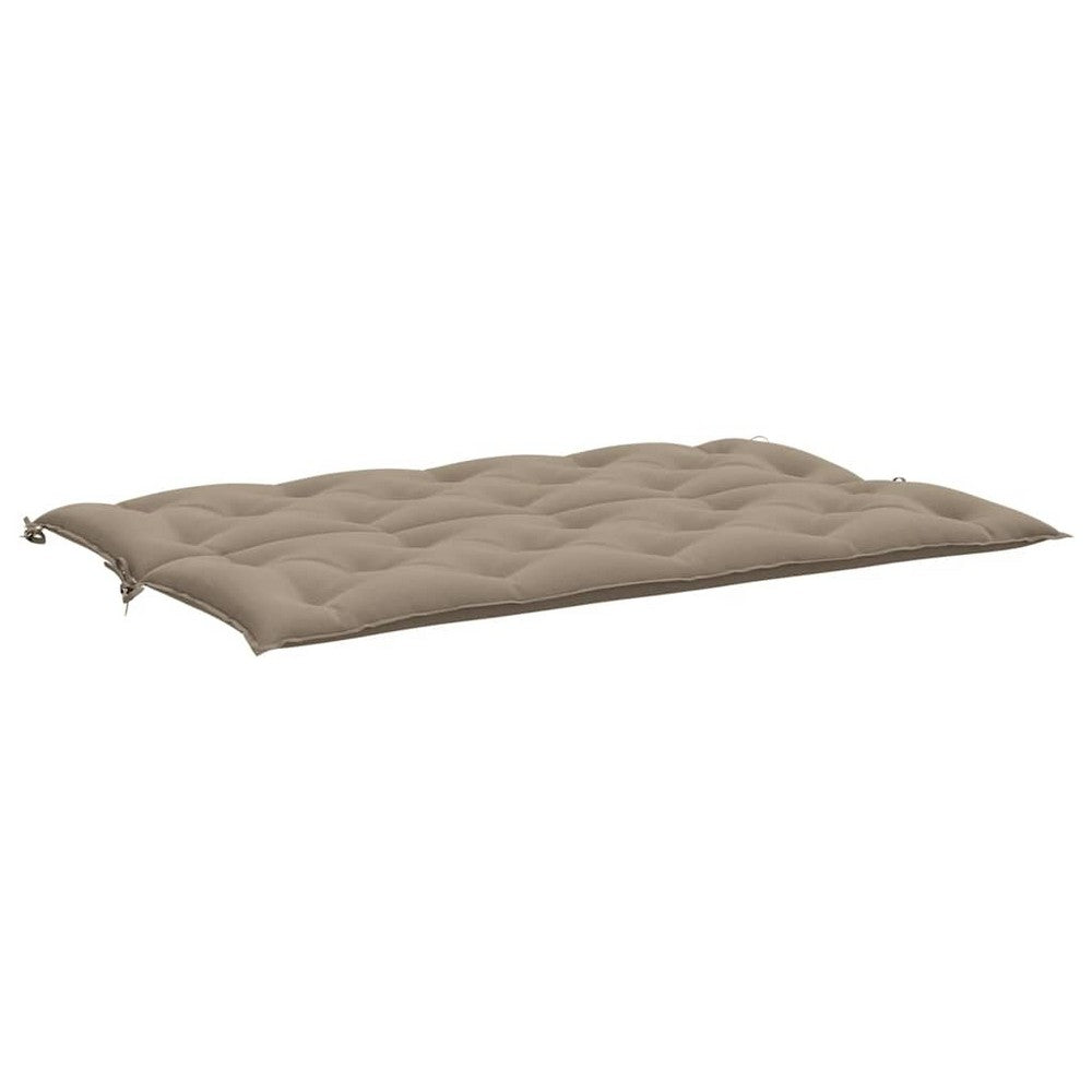 Rico Garden Bench Cushion | Set of 2 | Taupe Button Tufted Oxford Fabric