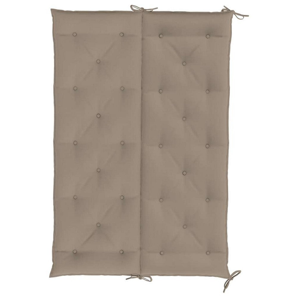 Rico Garden Bench Cushion | Set of 2 | Taupe Button Tufted Oxford Fabric