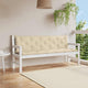 Rico Garden Bench Cushion | Set of 2 | Beige Button Tufted Oxford Fabric