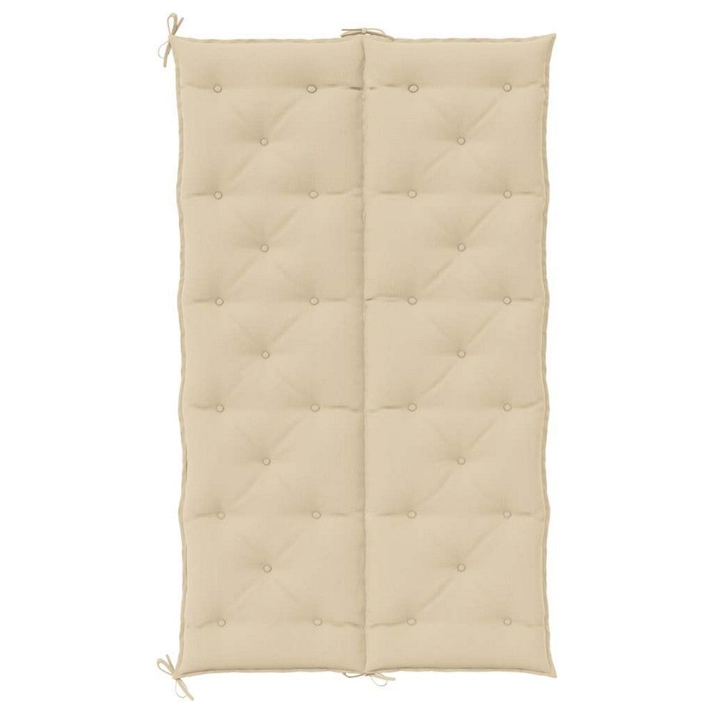 Rico Garden Bench Cushion | Set of 2 | Beige Button Tufted Oxford Fabric