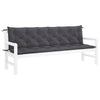Rico Garden Bench Cushion | Set of 2 | Anthracite Gray Tufted Oxford Fabric