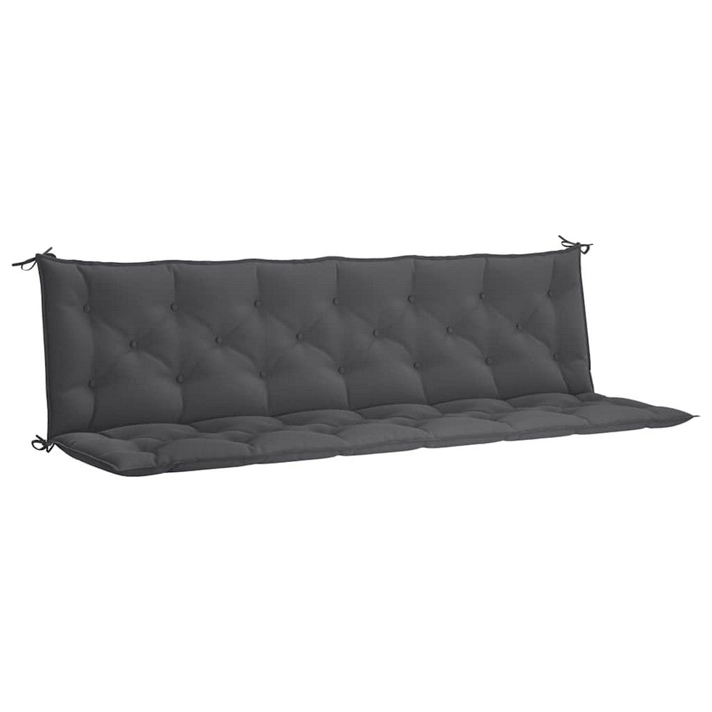 Rico Garden Bench Cushion | Set of 2 | Anthracite Gray Tufted Oxford Fabric