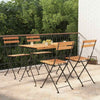 vidaXL 5 Piece Folding Bistro Set Solid Wood Acacia and Steel