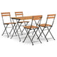 vidaXL 5 Piece Folding Bistro Set Solid Wood Acacia and Steel