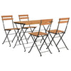 vidaXL 5 Piece Folding Bistro Set Solid Wood Acacia and Steel