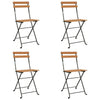 vidaXL 5 Piece Folding Bistro Set Solid Wood Acacia and Steel