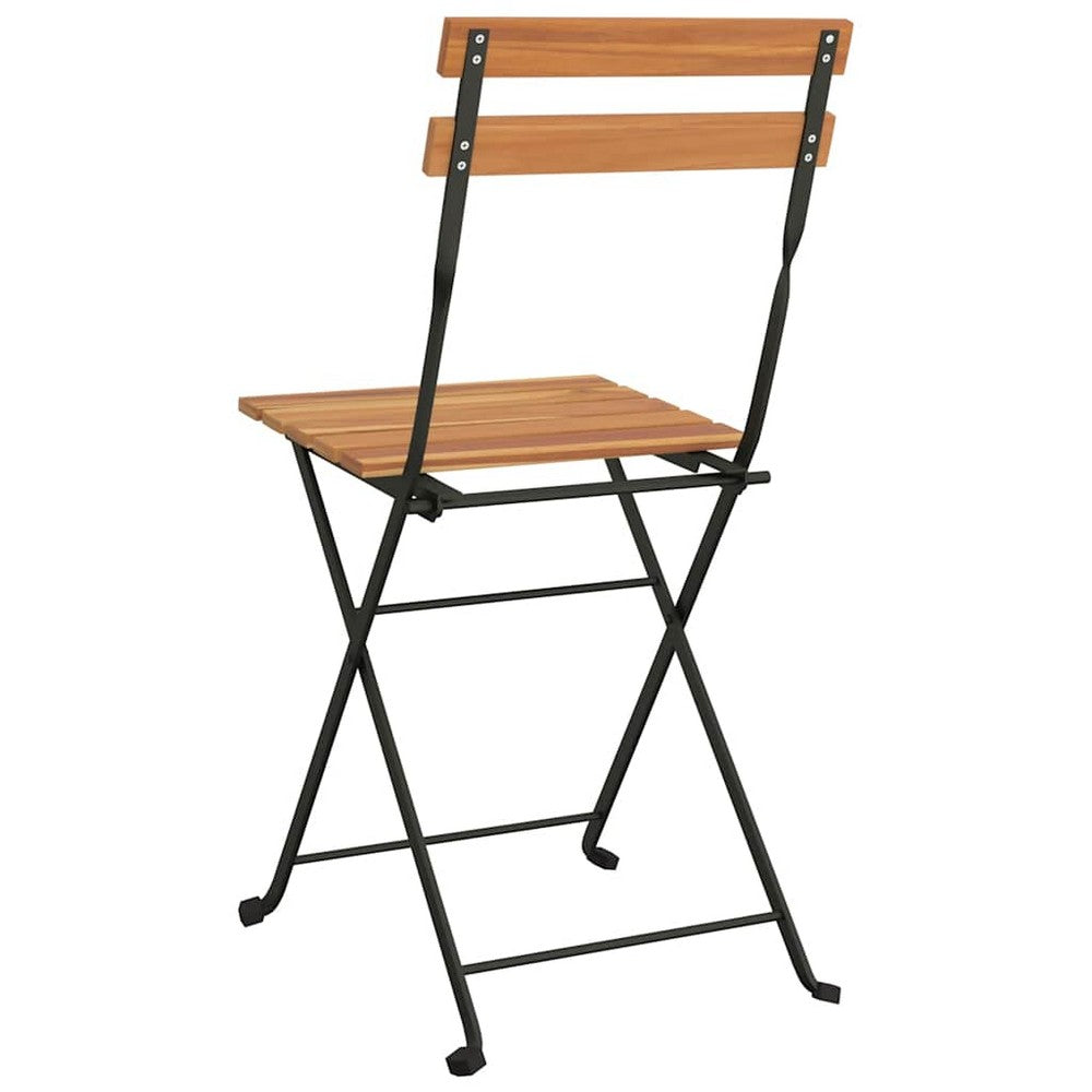 vidaXL Folding Chairs 6 pcs Solid Wood Teak and Steel