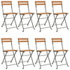 vidaXL Folding Chairs 8 pcs Solid Wood Teak and Steel