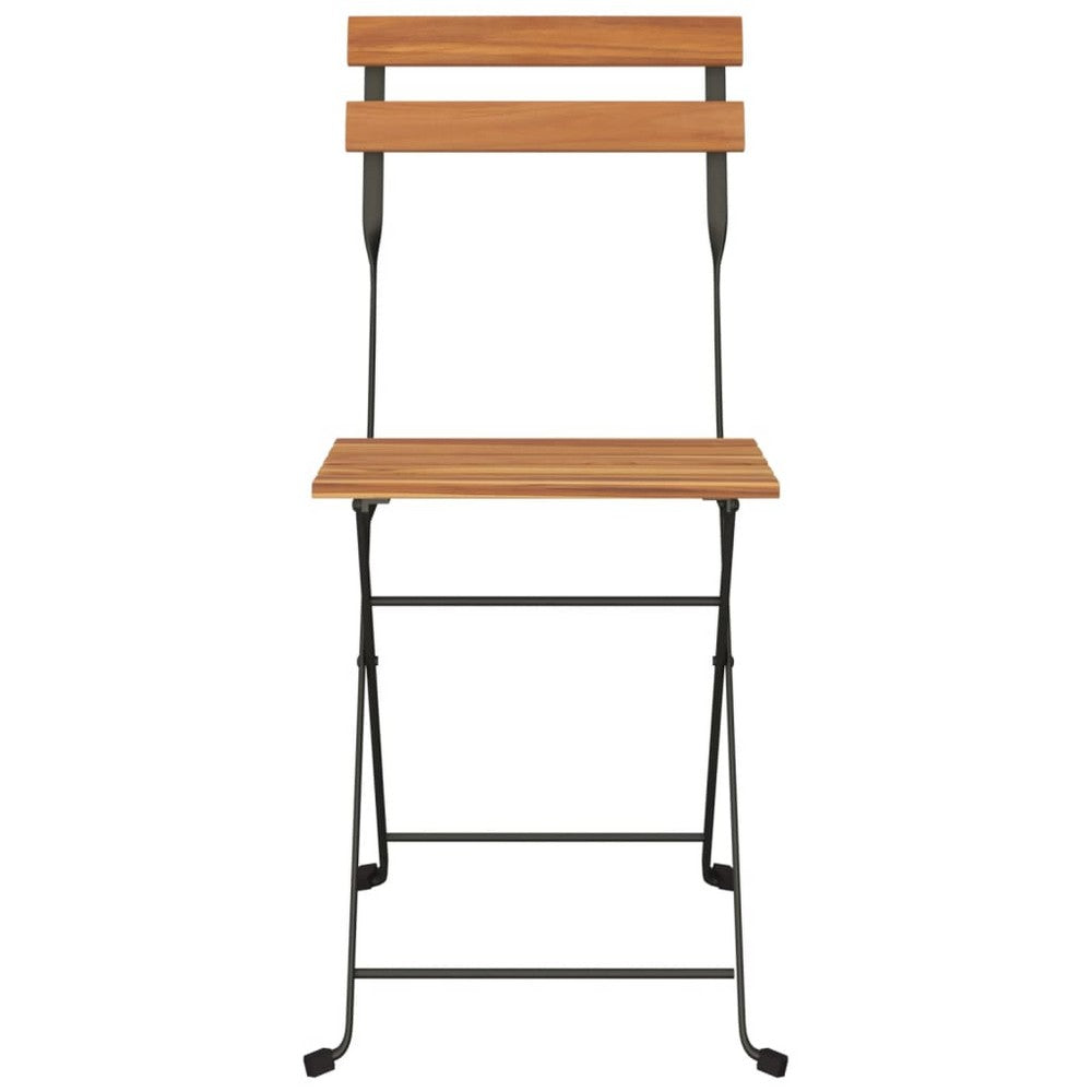 vidaXL Folding Chairs 8 pcs Solid Wood Teak and Steel