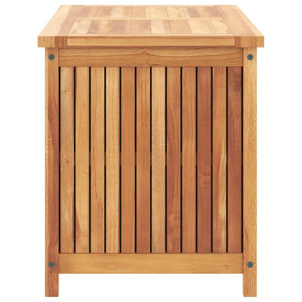 Sayra Outdoor Storage Box | Water Based Finish | Brown Solid Teak Wood 35"