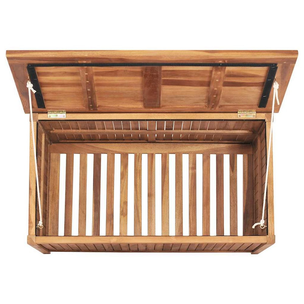 Sayra Outdoor Storage Box | Water Based Finish | Brown Solid Teak Wood 35"