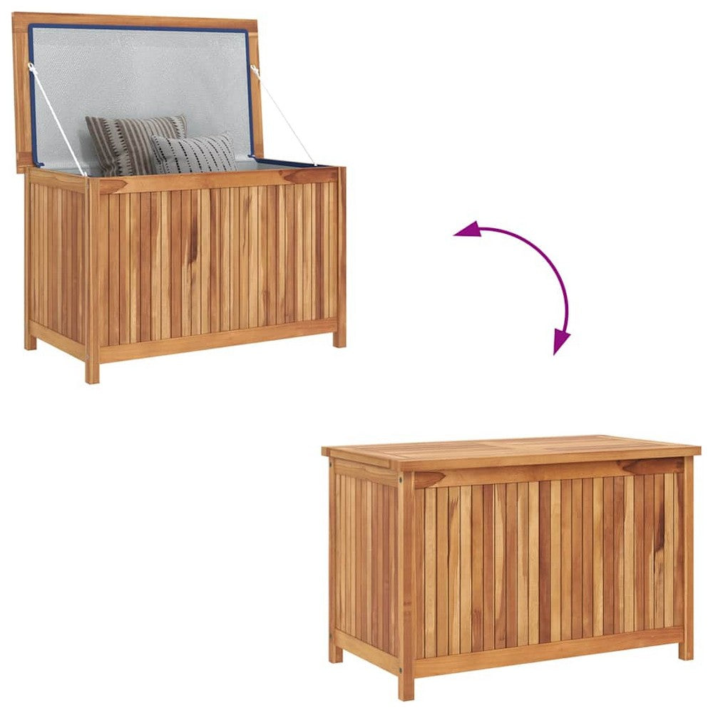 Sayra Outdoor Storage Box | Water Based Finish | Brown Solid Teak Wood 35"