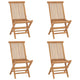 Jade Foldable Garden Chairs | Slatted Design | Set of 4 | Solid Teak Wood