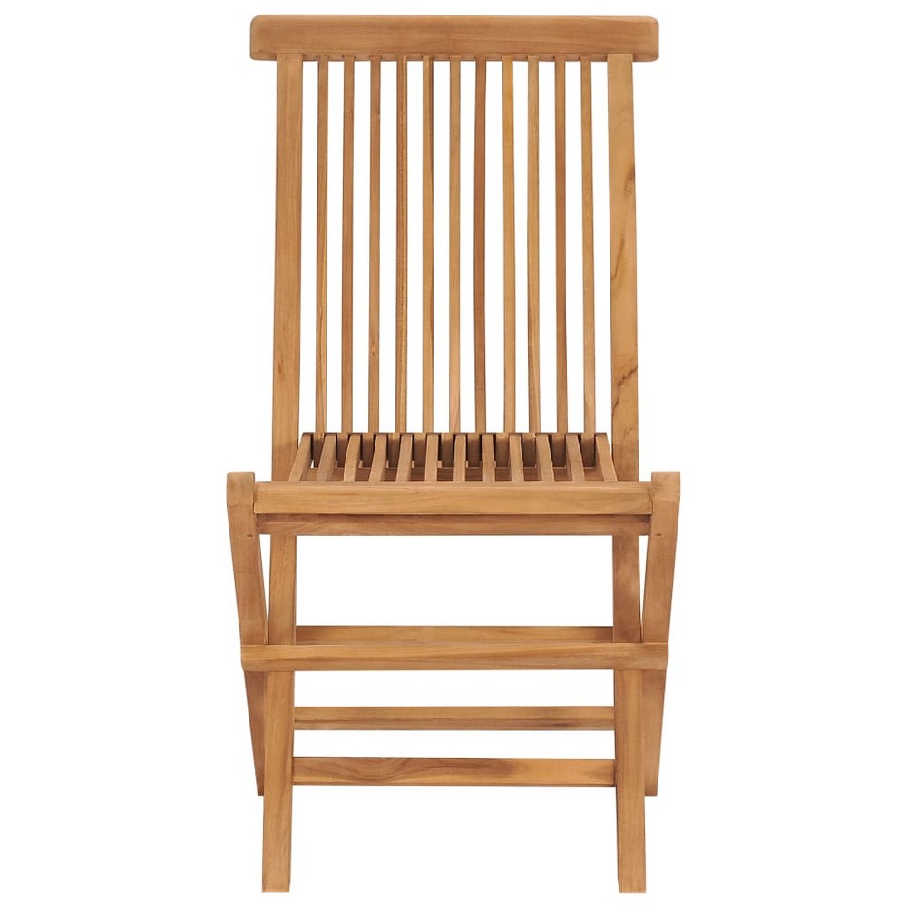 Jade Foldable Garden Chairs | Slatted Design | Set of 4 | Solid Teak Wood