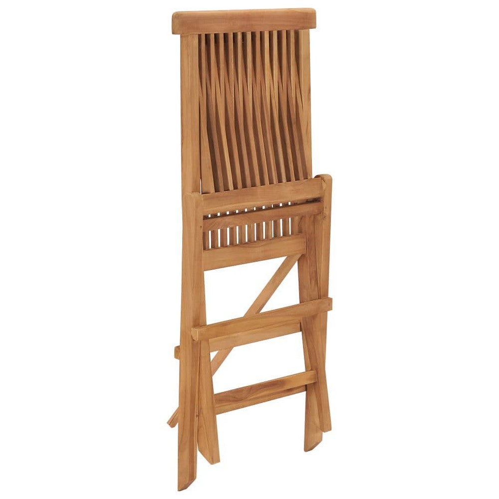 Jade Foldable Garden Chairs | Slatted Design | Set of 4 | Solid Teak Wood