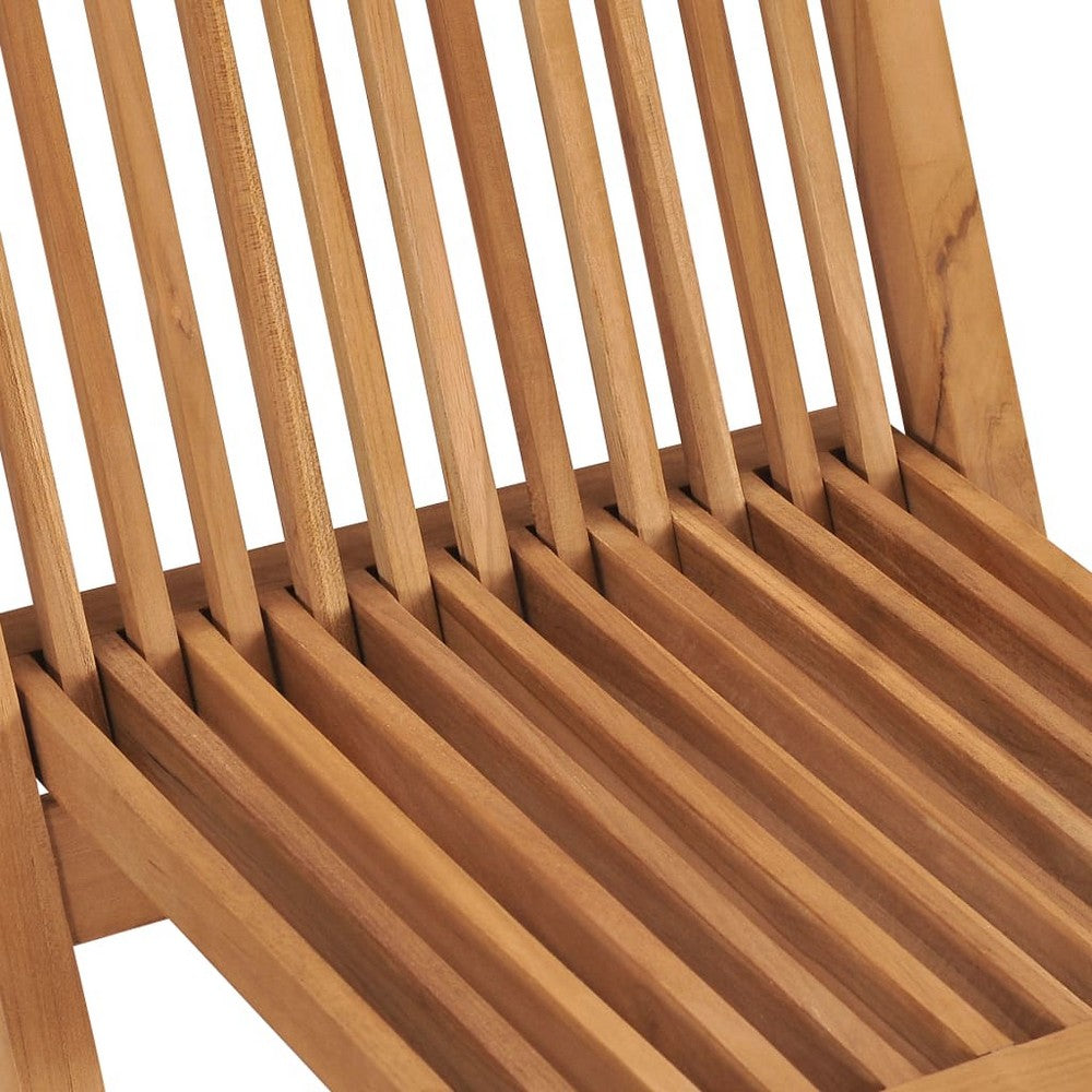 Jade Foldable Garden Chairs | Slatted Design | Set of 4 | Solid Teak Wood