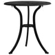 Vysa Round Garden Table with Decorative Inlays | Black Cast Aluminum 24"