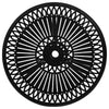 Vysa Round Garden Table with Decorative Inlays | Black Cast Aluminum 24"