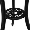 Vysa Round Garden Table with Decorative Inlays | Black Cast Aluminum 24"