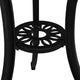 Vysa Round Garden Table with Decorative Inlays | Black Cast Aluminum 24"