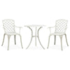 vidaXL 3 Piece Bistro Set Cast Aluminum White