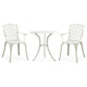 vidaXL 3 Piece Bistro Set Cast Aluminum White