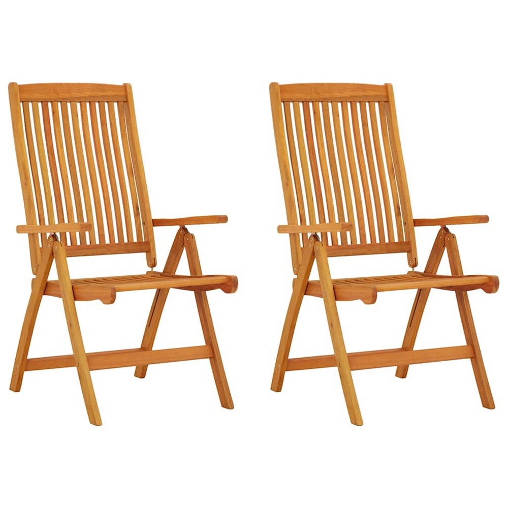 Savio Foldable Outdoor Garden Chair | Set of 2 | Brown Eucalyptus Wood