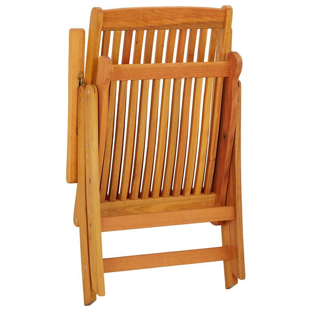 Savio Foldable Outdoor Garden Chair | Set of 2 | Brown Eucalyptus Wood