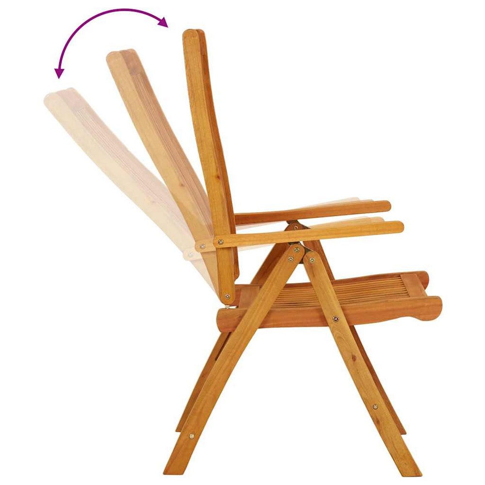 Savio Foldable Outdoor Garden Chair | Set of 2 | Brown Eucalyptus Wood