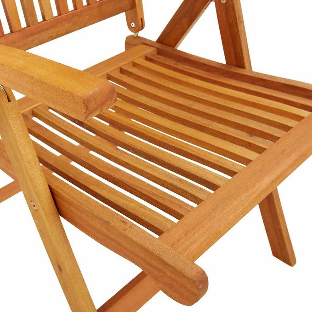 Savio Foldable Outdoor Garden Chair | Set of 2 | Brown Eucalyptus Wood