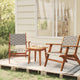 Henry Bistro Set with Black Rattan Chairs & Table | Solid Acacia Wood