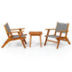 Henry Bistro Set with Black Rattan Chairs & Table | Solid Acacia Wood