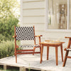 Henry Bistro Set with Black Rattan Chairs & Table | Solid Acacia Wood