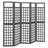 vidaXL 5-Panel Room Divider/Trellis Solid Fir Wood Black 79.3"x70.9