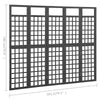 vidaXL 5-Panel Room Divider/Trellis Solid Fir Wood Black 79.3"x70.9