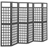 vidaXL 6-Panel Room Divider/Trellis Solid Fir Wood Black 95.5"x70.9