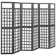 vidaXL 6-Panel Room Divider/Trellis Solid Fir Wood Black 95.5"x70.9