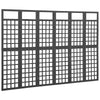 vidaXL 6-Panel Room Divider/Trellis Solid Fir Wood Black 95.5"x70.9