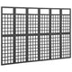 vidaXL 6-Panel Room Divider/Trellis Solid Fir Wood Black 95.5"x70.9