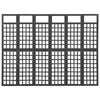 vidaXL 6-Panel Room Divider/Trellis Solid Fir Wood Black 95.5"x70.9