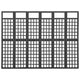 vidaXL 6-Panel Room Divider/Trellis Solid Fir Wood Black 95.5"x70.9