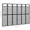 vidaXL 6-Panel Room Divider/Trellis Solid Fir Wood Black 95.5"x70.9